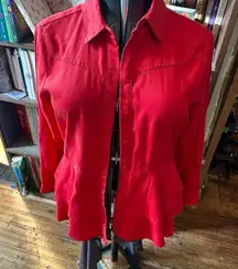 Reba western cowboycore red rodeo button down shirt