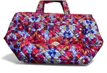 New MZ Wallace Metro Tote Deluxe Printed Quilted Nylon Bag Prism Red