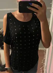 Black Open Shoulder Top