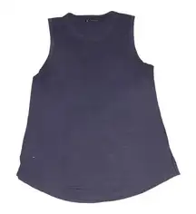 Athleta Women's Large‎ Navy Blue Sleeveless Round Neck Split Hem Tank Top
