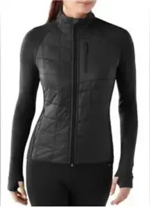 Smartwool Womens Black Quilted Zip Up Jacket Merino Wool Blend Athletic XS