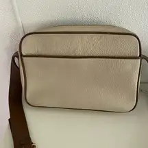 Saks Fifth Avenue  Crossbody Shoulder Purse beige with brown strap