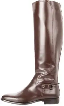 Joan & David Zahari Leather Horsebit Boots 8.5