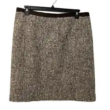 Talbots Wool Blend Tweed Skirt Size 16 Brown Short Office Fall Lined Business