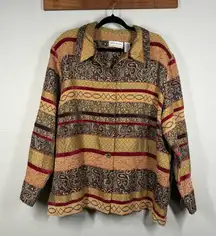 Alfred Dunner Tapestry Granny Button Up Jacket Size 24W