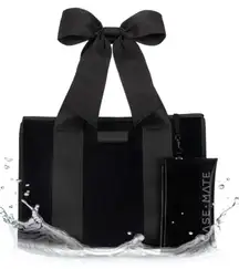 Casemate Bag Tote, Jelly Tote Bag Bow with Pouch Black Case-Mate Travel Clear