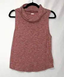 We The Free Pink Heathered Cowl Neck Sweater Sleeveless Womens S Beachy