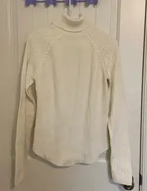 EUC Tommy‎ Hilfiger women’s cable knit cream turtleneck thick warm sweater large