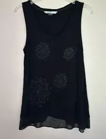 Desigual Asymmetrical Flowy Tank Top Layered Look