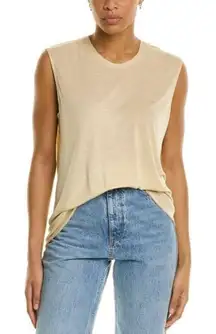 Rag & Bone Michal Muscle Tank Top Tee Sz Medium Cream‎ Linen Blend Oversized