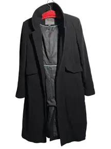 Bitten Sarah Jessica Parker Black Wool Blend Long Coat Womens M Lined SEE