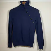 Lilly Pulitzer Navy Blue Knit Gold Button Sweater Size XS