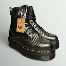 Dr. Martens  Jadon Platform Boots in Stud Emboss Gunmetal Leather