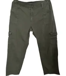 Old Navy Alpine Tundra Green Mid-Rise Wide-Leg Cargo Pants