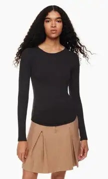 Aritzia Wilfred Free Go-To Long Sleeve Ribbed Top | Black | Size 1X