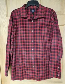 Chaps 2X‎ Red Black Button Down Shirt