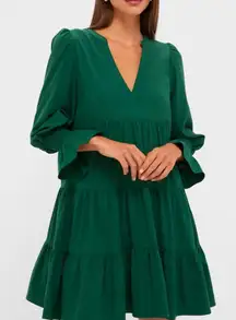 Pomander Place Tuckernuck Kenzo Dress in Hunter Green Crepe size XS