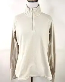 Mountain Hardwear Women's Off White 1/3 Zip Fleece Pullover Size Medium