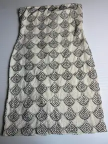 Alexia Admor New York Cream Black Strapless‎ Dress Small Patterned