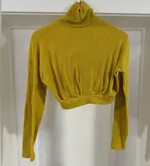 Fashion Nova  Yellow Turtleneck cropped sweater