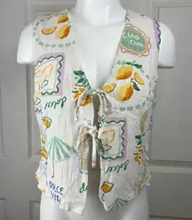 Paper Heart Italian summer lemon print vest top