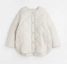 H&M Quilted Puff Jacket Oversized Cream Women’s XXL NEW W TAGS