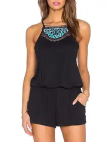 Nanette Lepore Black Beaded Romper