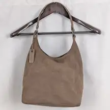 Brown Suede Leather Shoulder Bag Purse