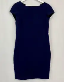 ZARA Basic Women’s Cap Sleeve Classic Pencil Dress Navy Blue Size Large