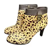 Tory Burch Priscilla Animal Print Bootie Calf Hair Cheetah Leopard‎ Womens 8.5
