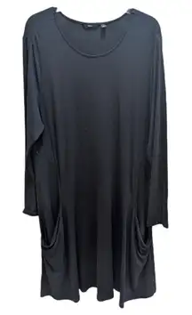 Betabrand Black Long Sleeve T-shirt Dress XL