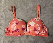 Victoria's Secret PINK Size 32B Super Push Up Bra Floral