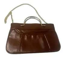 Handbag with Metal Handles and Gold Chain Clutch