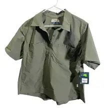 Magellan Outdoors Womens L Dusty Olive Hickory Canyon Pullover Top