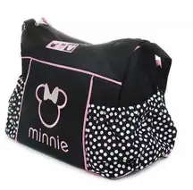 Disney Baby Minnie Mouse Large Diaper Bag Tote in Black / Pink