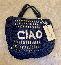 Top Handle “Ciao” Crochet Tote Handbag - Universal Thread Navy