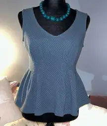 Size M Teal Sleeveless Peplum Top