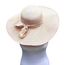 17” light pink floppy beach derby hat