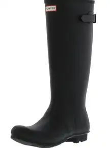 HUNTER OG Original Wellington Adjustable Black Tall Rain Winter Boots UK 8