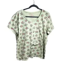 Woman within womens 1x, floral print, scoop neck shirt