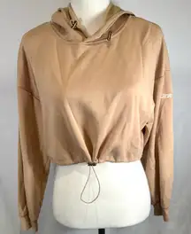 Muses Only mocha tan super soft cropped active hoodie size small