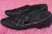 Zara Black Quilted Loafer Flats Size 5