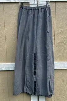 Cynthia Ashby Cotton Lagenlook Adjustable Snap Boho Maxi Skirt Womens Size Small