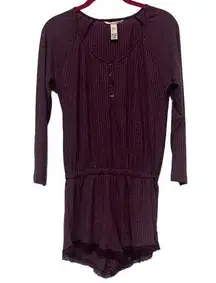 Victoria’s Secret Long Sleeve Ribbed Romper PJ Lounge Pajama Set