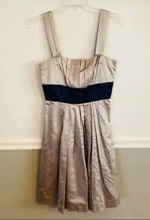 Women’s Vera Wang Lavender Label Metallic Pleated Silk Sleeveless Dress Size 6