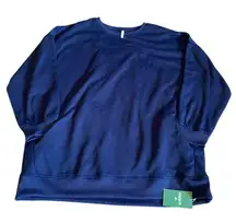 Halara NWT Oversized Navy Fleece Crewneck Sweatshirt XL Athleisure Cozy