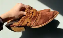 Vintage Y2K Jeffrey Campbell Brown suede mule clogs with wooden heel 🔥