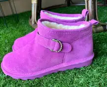 BEARPAW® Suede Micro Boot with NeverWet® Technology Orchid Pink Size 9