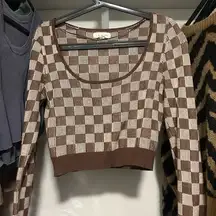 PacSun checkerboard ribbed sweater