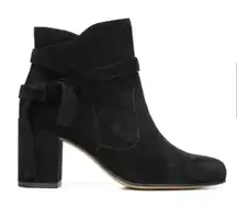 FRANCO SARTO Pamela Suede Tie Ankle Booties Black Sz‎ 7.5